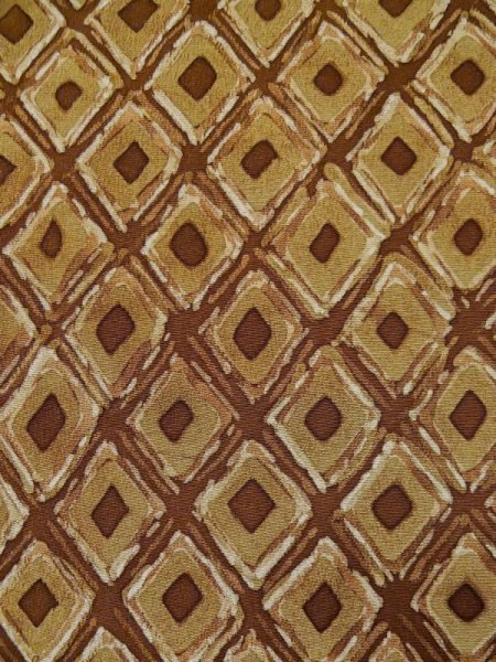 Photo6: L0426L Used Japanese womenPale Reddish Brown KOMON dyed / Silk. Lozenges,   (Grade B) (6)