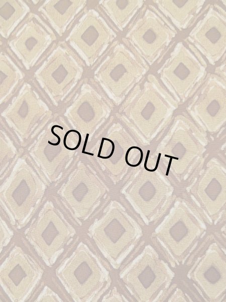 Photo6: L0426L Used Japanese womenPale Reddish Brown KOMON dyed / Silk. Lozenges,   (Grade B) (6)