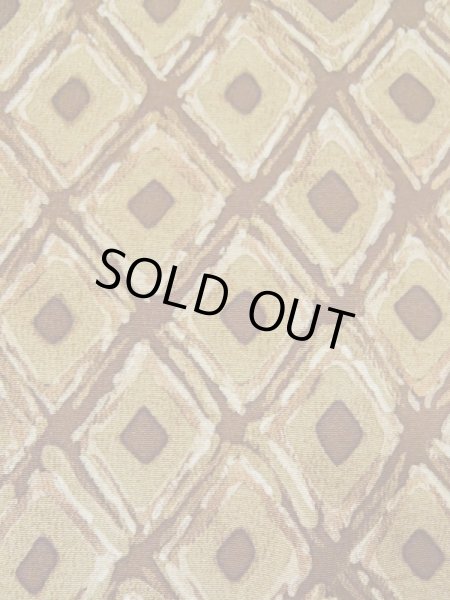 Photo7: L0426L Used Japanese womenPale Reddish Brown KOMON dyed / Silk. Lozenges,   (Grade B) (7)