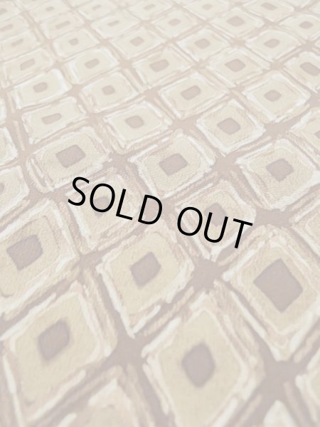 Photo8: L0426L Used Japanese womenPale Reddish Brown KOMON dyed / Silk. Lozenges,   (Grade B) (8)