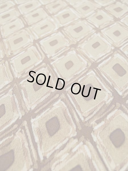 Photo9: L0426L Used Japanese womenPale Reddish Brown KOMON dyed / Silk. Lozenges,   (Grade B) (9)