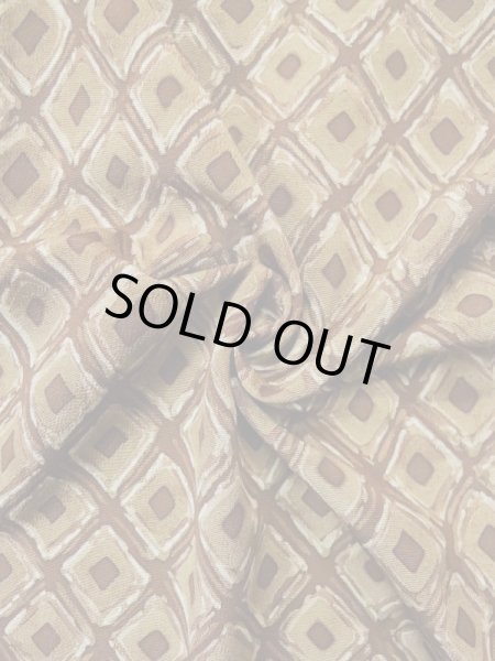 Photo10: L0426L Used Japanese womenPale Reddish Brown KOMON dyed / Silk. Lozenges,   (Grade B) (10)