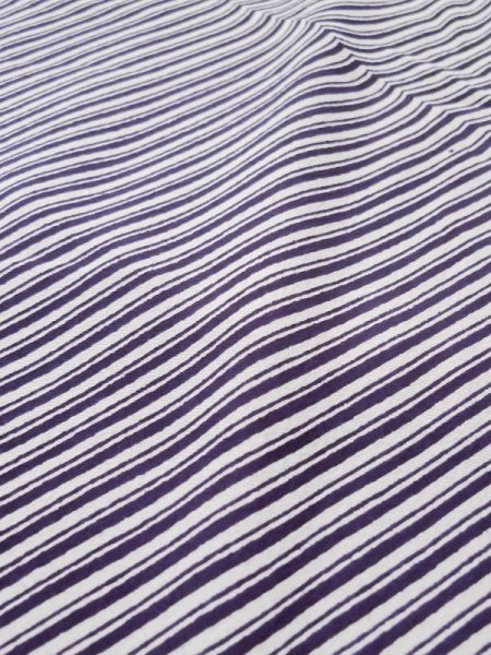 Photo9: L0426O Used Japanese womenPurplish  Blue KOMON dyed / Silk. Line,   (Grade C) (9)
