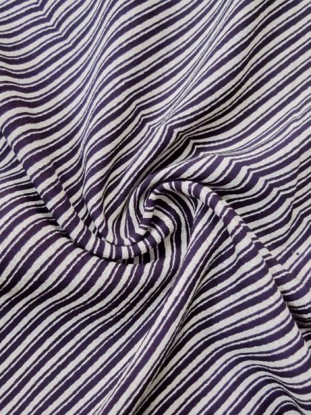 Photo12: L0426O Used Japanese womenPurplish  Blue KOMON dyed / Silk. Line,   (Grade C) (12)