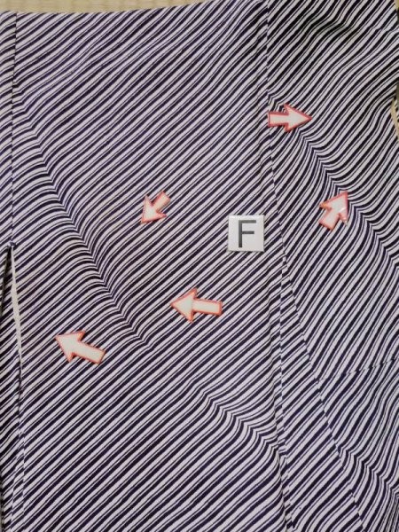 Photo19: L0426O Used Japanese womenPurplish  Blue KOMON dyed / Silk. Line,   (Grade C) (19)