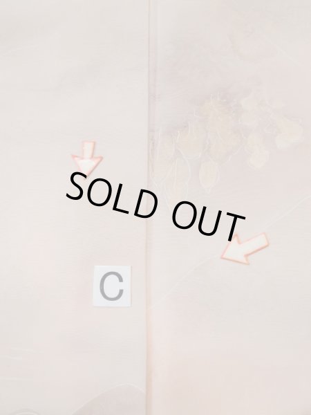 Photo18: L0426P Used Japanese womenPale Grayish Pink KOMON dyed / Silk. Tree,   (Grade C) (18)