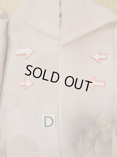 Photo19: L0426P Used Japanese womenPale Grayish Pink KOMON dyed / Silk. Tree,   (Grade C) (19)