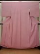 Photo1: L0426S Used Japanese womenGrayish Purplish Pink KOMON dyed / Silk.    (Grade B) (1)