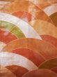 Photo3: Mint L0427C Vintage Japanese Kimono Shiny Dark Orange NAGOYA OBI sash Wave Silk. (3)