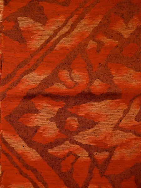 Photo3: Mint L0427O Vintage Japanese Kimono Dark  Orange NAGOYA OBI sash Gradation Silk. (3)