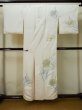 Photo2: L0511D Used Japanese women  Off White HOUMONGI formal / Silk. Flower,   (Grade C) (2)