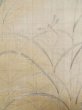 Photo8: L0511G Used Japanese women  Beige HOUMONGI formal / Unkoown. Tall grass, dragofly motif, there are several loose and rips. The material is tingling like wool and hemp to touch.  (Grade D) (8)