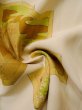 Photo13: L0511R Used Japanese womenPale Reddish Orange HOUMONGI formal / Silk. Chrysanthemum, The folding screen motifs. There are some stains.  (Grade D) (13)