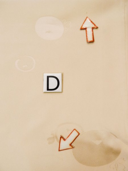 Photo18: L0511R Used Japanese womenPale Reddish Orange HOUMONGI formal / Silk. Chrysanthemum, The folding screen motifs. There are some stains.  (Grade D) (18)