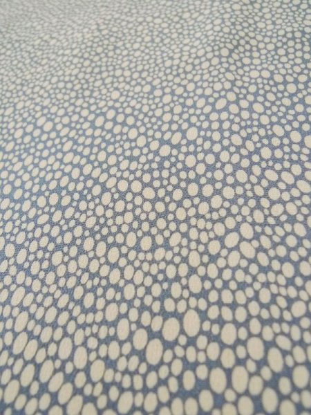 Photo10: L0511T Used Japanese womenPale Grayish Light Blue HOUMONGI formal / Silk. Dot,   (Grade C) (10)