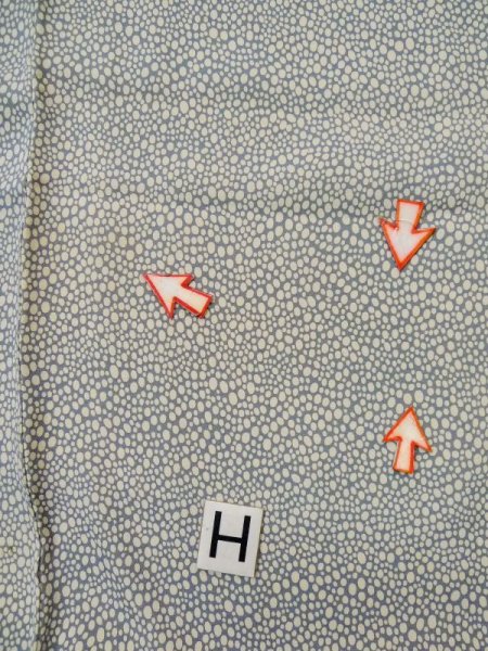 Photo22: L0511T Used Japanese womenPale Grayish Light Blue HOUMONGI formal / Silk. Dot,   (Grade C) (22)