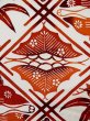 Photo5: L0512E Vintage Japanese Kimono Dark  Orange NAGOYA OBI sash Flower Silk. (5)
