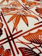 Photo11: L0512E Vintage Japanese Kimono Dark  Orange NAGOYA OBI sash Flower Silk. (11)