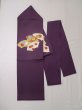 Photo1: L0512F Vintage Japanese Kimono Reddish  Purple NAGOYA OBI sash Chrysanthemum Silk. (1)