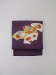 Photo2: L0512F Vintage Japanese Kimono Reddish  Purple NAGOYA OBI sash Chrysanthemum Silk. (2)