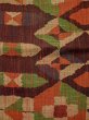 Photo4: L0512G Vintage Japanese Kimono Dark  Dark Red NAGOYA OBI sash Geometrical pattern Cotton. (4)