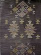 Photo3: L0512H Vintage Japanese Kimono Pale Grayish Gray NAGOYA OBI sash Geometrical pattern Linen. (3)