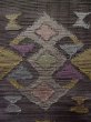 Photo5: L0512H Vintage Japanese Kimono Pale Grayish Gray NAGOYA OBI sash Geometrical pattern Linen. (5)