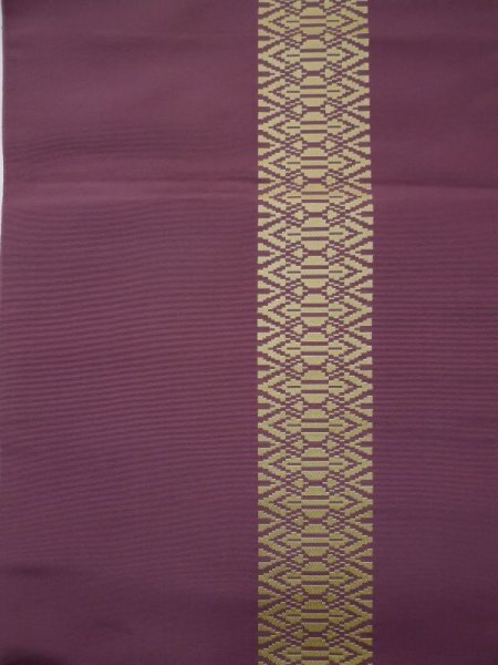 Photo8: Mint L0512M Vintage Japanese Kimono Dark Reddish Wisteria NAGOYA OBI sash Colud Synthetic. (8)