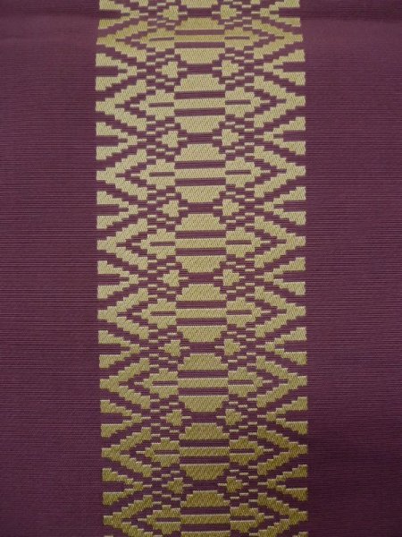 Photo9: Mint L0512M Vintage Japanese Kimono Dark Reddish Wisteria NAGOYA OBI sash Colud Synthetic. (9)