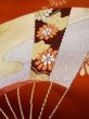 Photo8: L0518B Vintage Japanese Kimono   Vermilion NAGOYA OBI sash Chrysanthemum Silk. (8)
