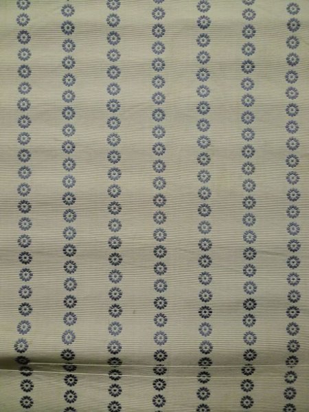 Photo3: L0518D Vintage Japanese Kimono Grayish Greenish Ivory FUKURO NAGOYA Obi Flower Silk. (3)