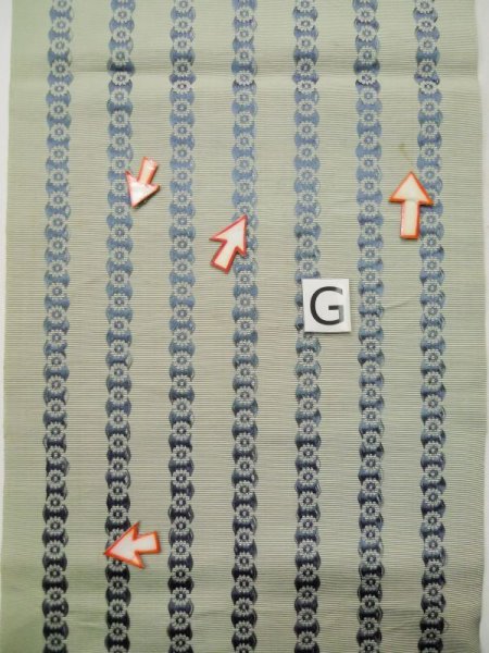 Photo15: L0518D Vintage Japanese Kimono Grayish Greenish Ivory FUKURO NAGOYA Obi Flower Silk. (15)