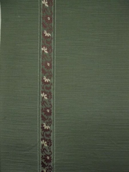 Photo3: L0518J Vintage Japanese Kimono Pale Grayish Green FUKURO NAGOYA Obi Flower Silk. (3)