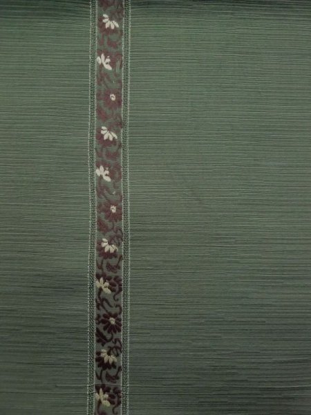 Photo4: L0518J Vintage Japanese Kimono Pale Grayish Green FUKURO NAGOYA Obi Flower Silk. (4)