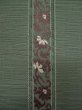 Photo6: L0518J Vintage Japanese Kimono Pale Grayish Green NAGOYA OBI sash Flower Silk. (6)