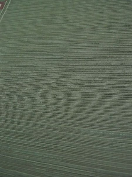 Photo7: L0518J Vintage Japanese Kimono Pale Grayish Green FUKURO NAGOYA Obi Flower Silk. (7)