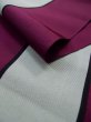 Photo9: L0518L Vintage Japanese Kimono Vivid Reddish Purple FUKURO NAGOYA Obi Stripes Silk. (9)