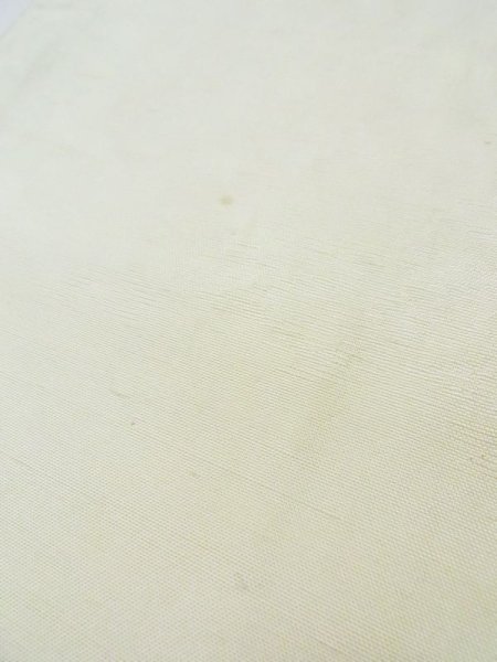 Photo9: L0518N Vintage Japanese Kimono   Off White FUKURO OBI sash Leaf Silk. (9)
