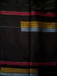 Photo4: L0519H Used Japanese women  Black MICHIYUKI outer coat / Silk. Stripes,   (Grade B) (4)