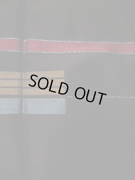 Photo6: L0519H Used Japanese women  Black MICHIYUKI outer coat / Silk. Stripes,   (Grade B) (6)