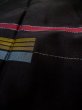 Photo7: L0519H Used Japanese women  Black MICHIYUKI outer coat / Silk. Stripes,   (Grade B) (7)