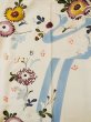 Photo20: L0519J Used Japanese women  Off White HOUMONGI formal / Silk. Flower, waterfall motif  (Grade C) (20)