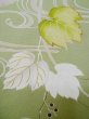 Photo7: L0519K Used Japanese womenPale Grayish Yellowish Green HOUMONGI formal / Silk. Ivy, There is a family crest at right side. "Matsuzakaya"  (Grade C) (7)
