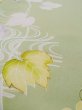 Photo11: L0519K Used Japanese womenPale Grayish Yellowish Green HOUMONGI formal / Silk. Ivy, There is a family crest at right side. "Matsuzakaya"  (Grade C) (11)