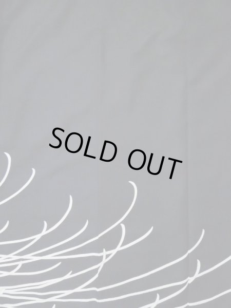 Photo7: L0519O Used Japanese women  Black HOUMONGI formal / Synthetic. Chrysanthemum There are stains all over.  (Grade D) (7)