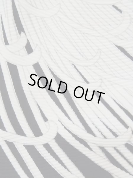 Photo9: L0519O Used Japanese women  Black HOUMONGI formal / Synthetic. Chrysanthemum There are stains all over.  (Grade D) (9)