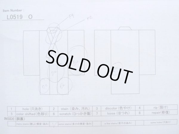 Photo16: L0519O Used Japanese women  Black HOUMONGI formal / Synthetic. Chrysanthemum There are stains all over.  (Grade D) (16)
