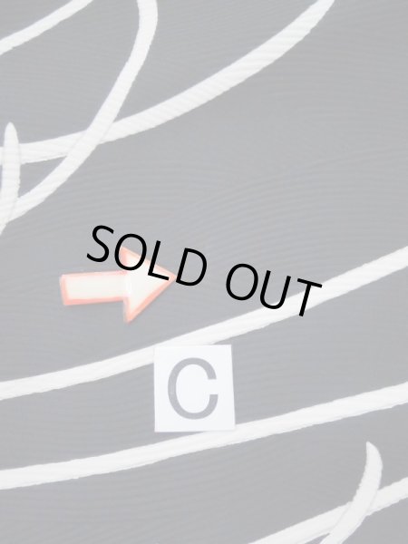 Photo19: L0519O Used Japanese women  Black HOUMONGI formal / Synthetic. Chrysanthemum There are stains all over.  (Grade D) (19)