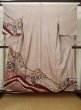 Photo1: L0519P Used Japanese women  Dark Red HOUMONGI formal / Silk. Chrysanthemum,   (Grade D) (1)