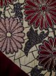 Photo9: L0519P Used Japanese women  Dark Red HOUMONGI formal / Silk. Chrysanthemum,   (Grade D) (9)